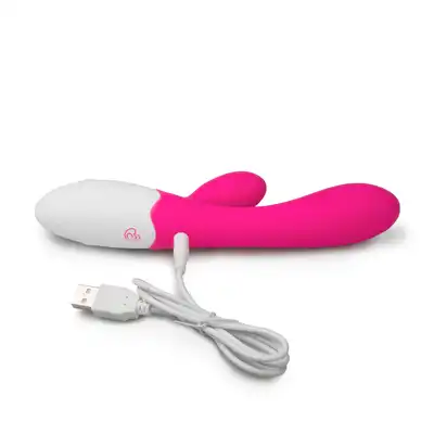 Easy Toys - Aurora Galaxy Vibe Pink Silikonowy wibrator z podwójną stymulacją,10 programów, USB