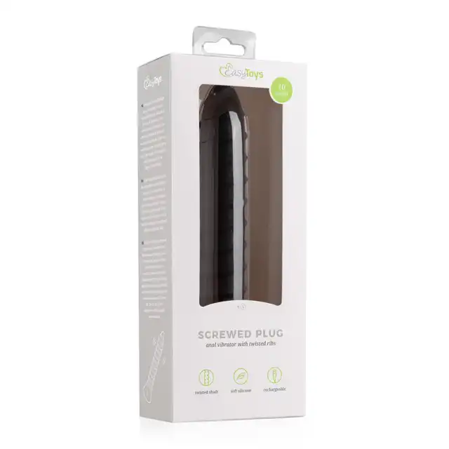 Easy Toys - Screwed Plug Black Wibrator analny o konstrukcji śruby. 10 różnych ustawień, ładowanie USB