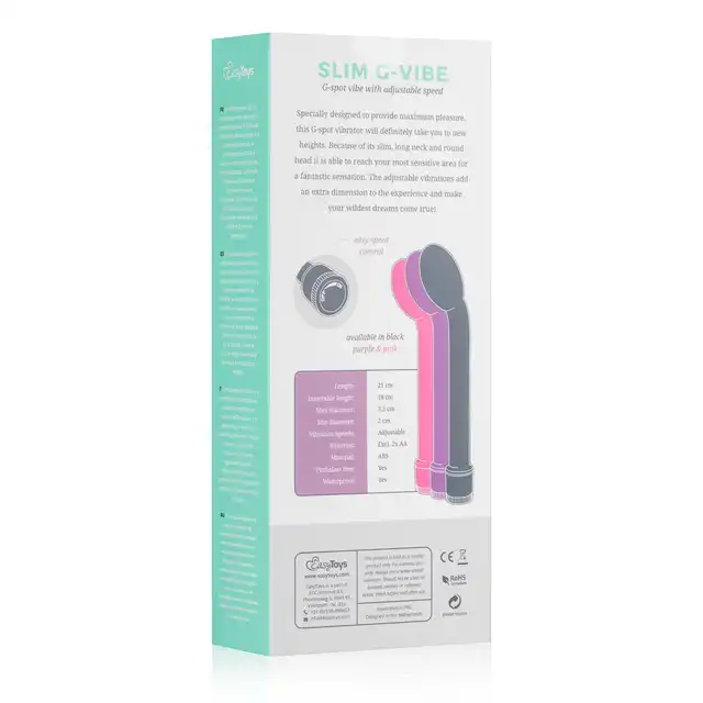 Easy Toys - Slim G-Vibe Purple Wibrator stymulujący punkt G w kolorze fioletowym