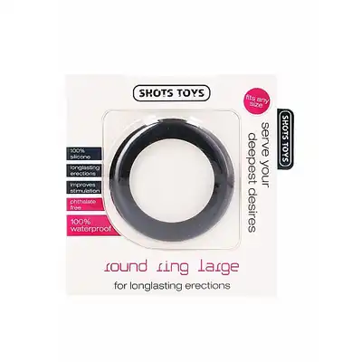 Round Cock Ring - Black - Large