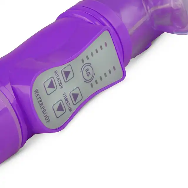 Easy Toys - Thrusting Rabit Purple Fioletowy wibrator króliczek z ruchem posuwistym i ruchomymi kuleczkami