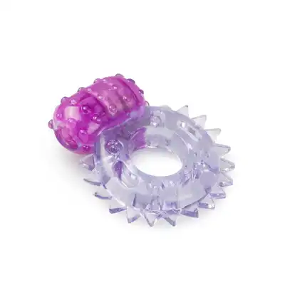 Easy Toys - Vibrating Cock Ring Purple Wibrujący ring z wypustkami