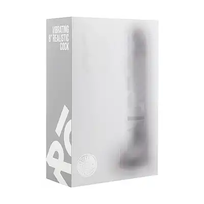 Vibrating Realistic Cock - 8 Inch - With Scrotum - Transparent