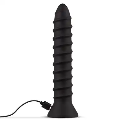 Easy Toys - Screwed Plug Black Wibrator analny o konstrukcji śruby. 10 różnych ustawień, ładowanie USB