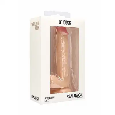 Realistic Cock - 9" - With Scrotum - Skin