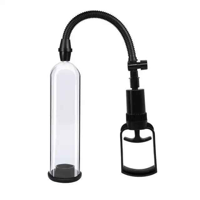 Boss Series - Pompka-Powerpump MAX 0.2 Black&amp;VClear Przezroczysta pompka do penisa z wygodnym uchwytem i 3 uszczelkami