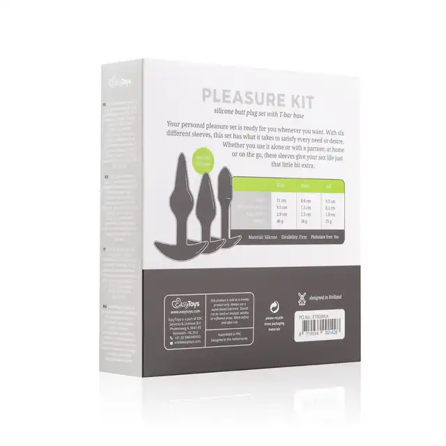 Easy Toys - Pleasure Kit Black 3x Zestaw 3 silikonowych wtyczek analnych różnej wielkości i kształtów HIT!