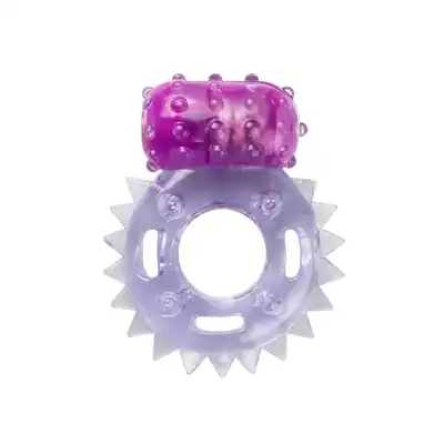 Easy Toys - Vibrating Cock Ring Purple Wibrujący ring z wypustkami