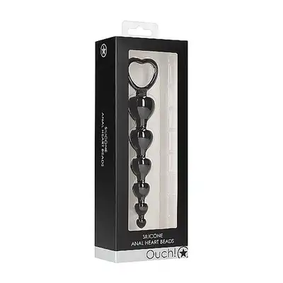 Anal Heart Beads - Black