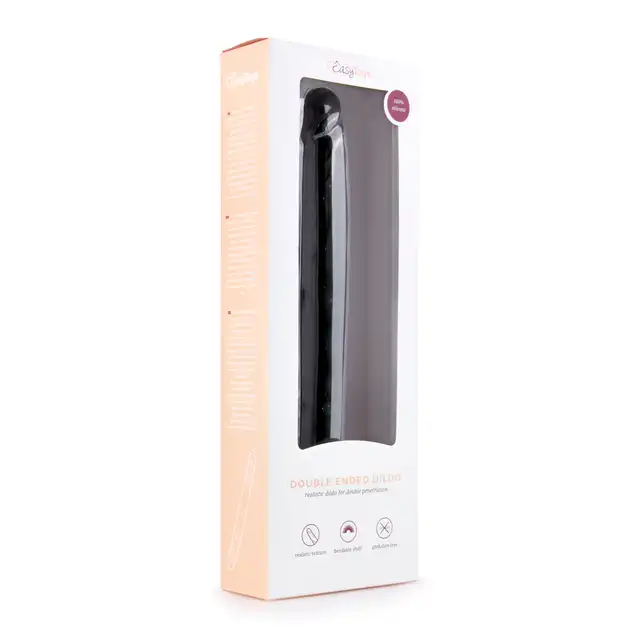 Easy Toys - Silicone Double Ended Dildo Realistyczne podwójne dildo 30 cm w kolorze czarnym