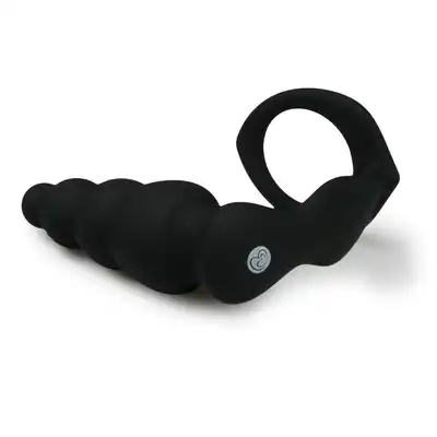 Easy Toys - Pleasing Plug With Ring Korek analny i pierścień na penisa z wysokiej jakości silikonu