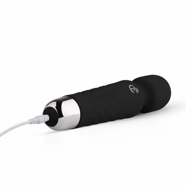 Easy Toys - Wonder Wand Black Masażer 18 wzorów wibracji, ładowny na USB