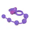 Easy Toys - Triple Pleasure Cock Ring ze stymulatorem łechtaczki i koralikami analnymi