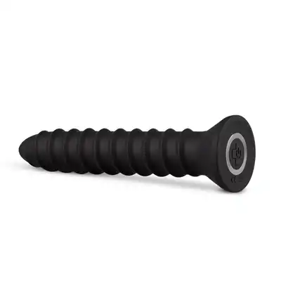 Easy Toys - Screwed Plug Black Wibrator analny o konstrukcji śruby. 10 różnych ustawień, ładowanie USB