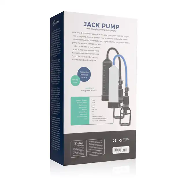 Easy Toys Finger Grip Penis Pump - Black Pompka próżniowa z wygodną rączką i podziałką do mierzenia efektów !