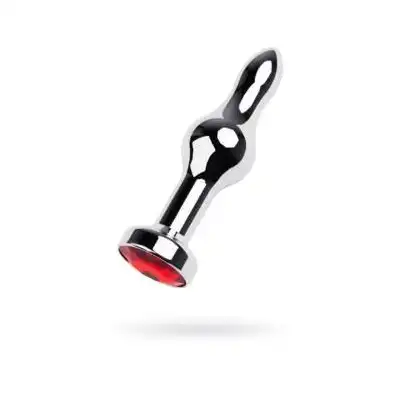 Toyfa - Silver Plug Red Gem 10 cm.  Metalowa wtyczka analna z czerwonym kryształkiem 