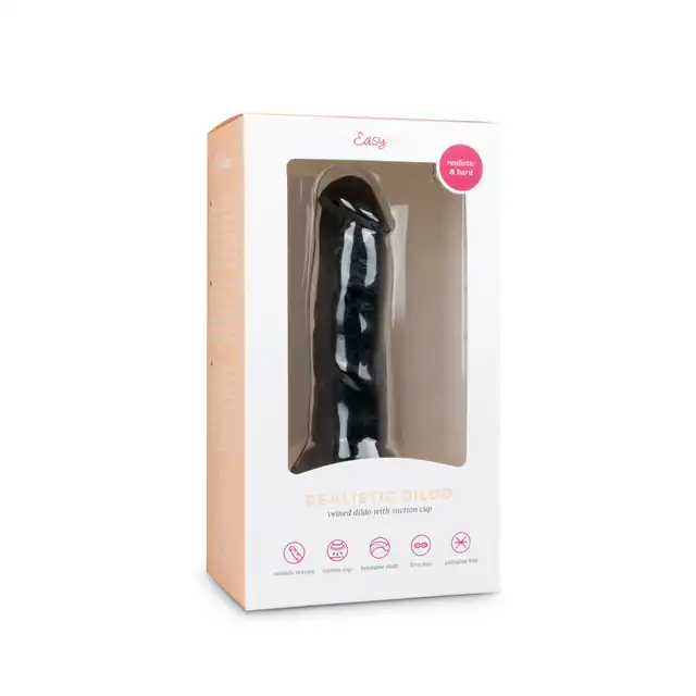 Easy Toys - Realistic Dildo - 15,5 Naturalne dildo z przyssawką 15,5 cm w kolorze czarnym