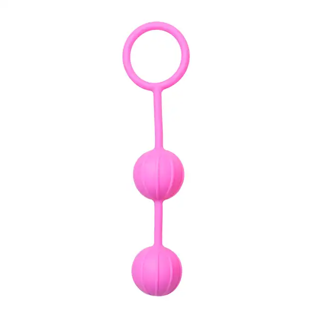 Easytoys Vertical Ribbed Geisha Balls Silikonowe kulki gejszy z prążkami dla dodatkowej stymulacji. Kolor rózowy