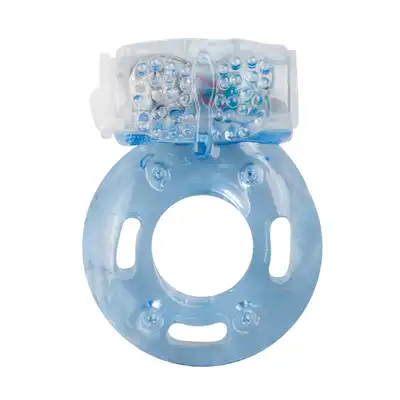 Easy Toys - Vibrating Cock Ring Blue Ring z wibrującym motylkiem w kolorze niebieskim