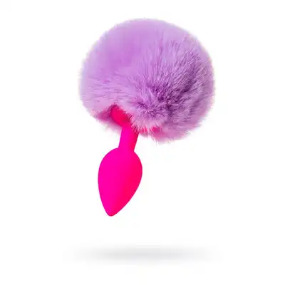 ToDo - Sweet Bunny. Różowy silikonowy korek analny z fioletowym ogonkiem króliczka 
