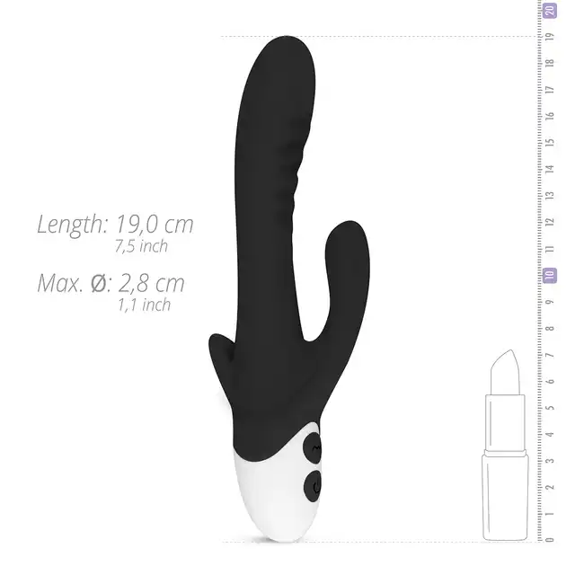 Easy Toys - Stellar Vibe Rabbit - Black Wibrator króliczek z miękkiego silikonu z potrójną stymulacją