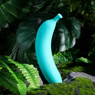 Love To Love - Blue Banana. Silikonowy wibrator w kształcie turkusowego banana. 7 trybów!