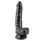 Kiotos - Monstar Echo. Dildo w kształcie penisa potwora morskiego z teksturą łusek. 24,5 cm długości