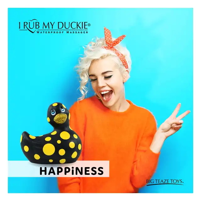 I Rub my Duckie 2.0 - Happiness Black&amp;Yelllow. Masażer incognito w firmie dizajnerskiej kaczuszki. 7 programów.