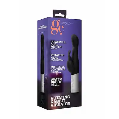 GC - Rotating Rabbit Bunny Black - czarny wibrator z króliczkiem, który zapewni ekscytujące wrażenia!