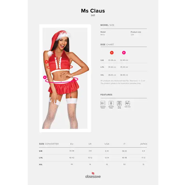 Obsessive - Mr Claus L/XL - figlarny kostium mikołaja dla niego. 