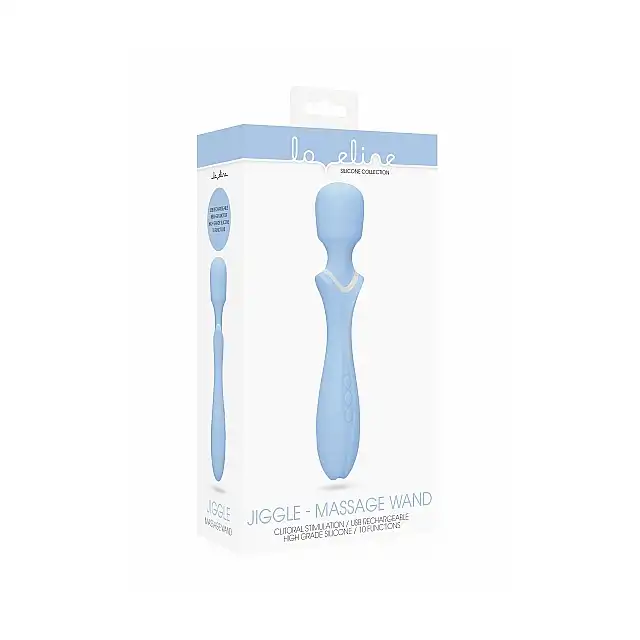Loveline - Jiggle Wand Light Blue - wodoodporna różdżka, która dostarczy Ci mocnych wibracji