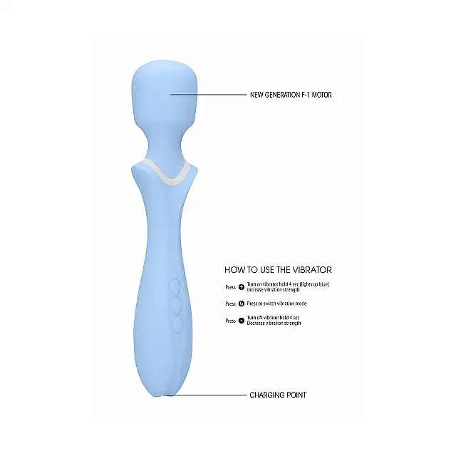 Loveline - Jiggle Wand Light Blue - wodoodporna różdżka, która dostarczy Ci mocnych wibracji