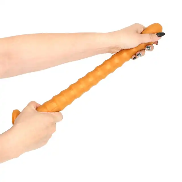 Kiotos - Goldplay Ribbed S. Prążkowane miękkie złote dildo 25 cm długości 