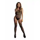 Le Desir - Strapless CrotchlessTedd S/L - czarny bodystocking podkreślający sylwetkę