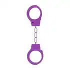  Shots Toys - Metal Handcuffs Purple. Fioletowe kajdanki z lekkiego metalu z łańcuszkiem 