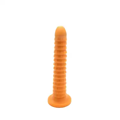 Kiotos - Goldplay Ribbed S. Prążkowane miękkie złote dildo 25 cm długości 