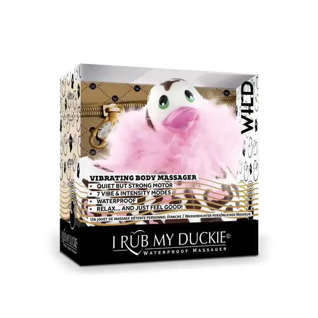 I Rub My Duckie 2.0 - Wild Panther. Urocza wibrująca kaczuszka z motywem pantery i boa. 7 trybów wibracji 