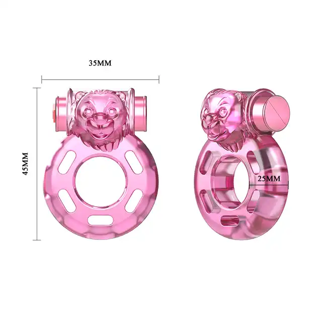Baile - Vibrating Cock Ring Bear Pink - różowy ring na penisa z wibracjami. Zapewni trwałą erekcje