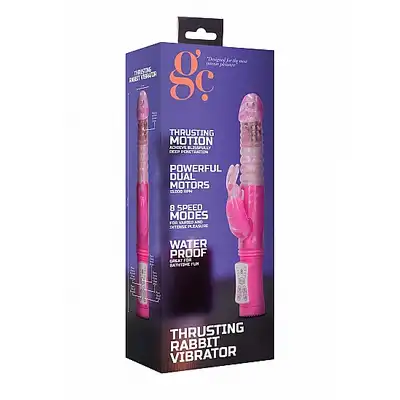 GC - Thrusting Rabbit Vibrator Pink - wszechstronny, różowy wibrator. Dostarczy nieziemskiej przyjemności! 
