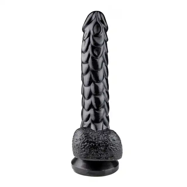 Kiotos - Monstar Echo. Dildo w kształcie penisa potwora morskiego z teksturą łusek. 24,5 cm długości