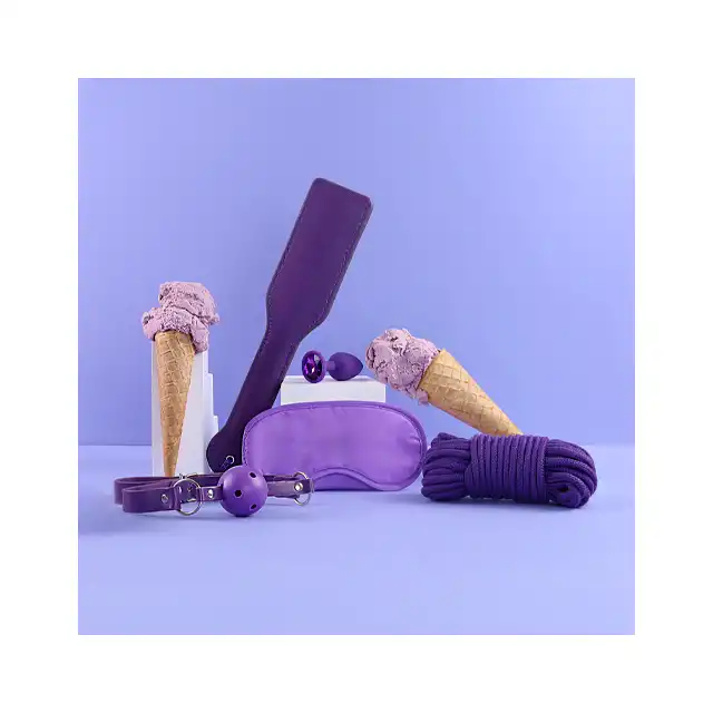 Ouch! - introductory bondage Kit #5 Purple - fioletowy zestaw do zniewalania