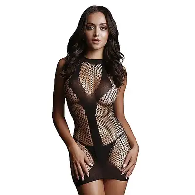 Le Desir - Mini  Dress Opaque Shape S/L - zniewalająca sukienka z siateczki