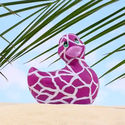 Big Teaze Toys - I Rub My Duckie 2.0 Purple. Fioletowa dziko wibrująca kaczuszka z motywem safari. 7 trybów 