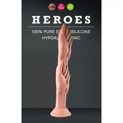 Heroes - #24 Flesh. Dildo w kształcie dwóch pięści wykonane z ultramiękkiego silikonu 28 cm 