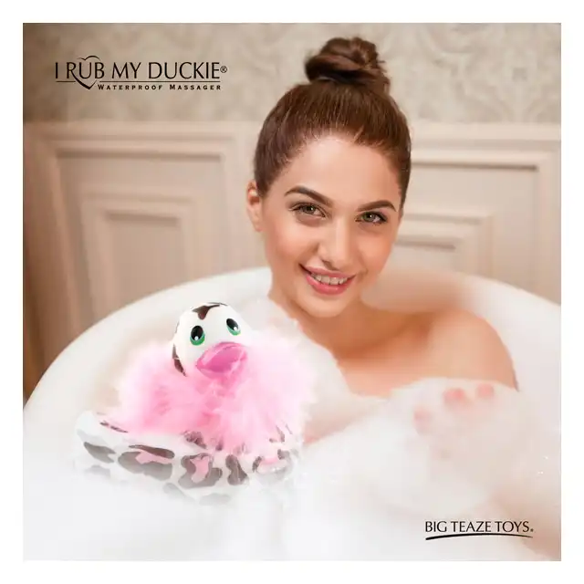 I Rub My Duckie 2.0 - Wild Panther. Urocza wibrująca kaczuszka z motywem pantery i boa. 7 trybów wibracji 