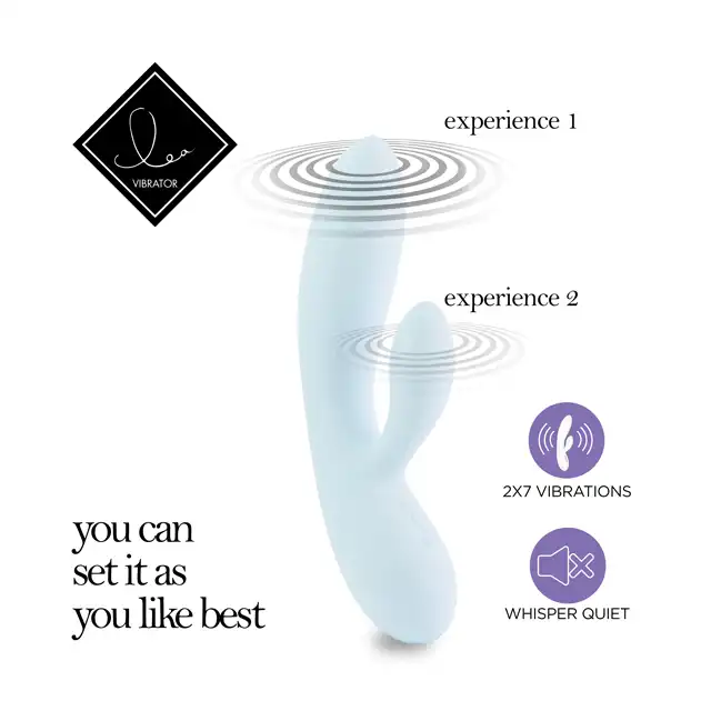 Feelztoys - Lea Rabbit Vibrator - wibrator do stymulacji punktu G i łechtaczki w ślicznym niebieskim kolorze