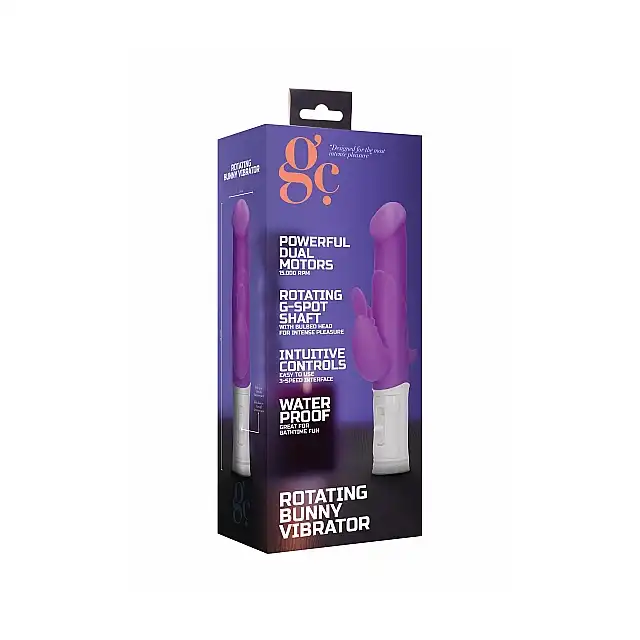 GC - Rotating Beetle Vibrator Purple. Silikonowy wibrator z 2 silniczkami, mocne doznania 