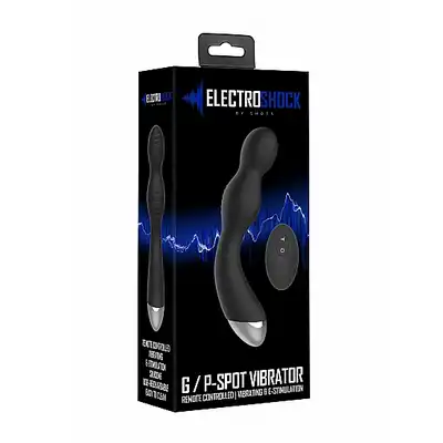 Remote Controlled E-Stim &amp; Vibrating G/P-Spot Vibrator - Black