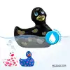 I Rub My Duckie 2.0. Wibrator w kształcie czarnej kaczuszki ze złotymi sercami. 7 trybów wibracji