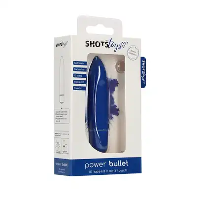 Shots Toys - Power Bullet Blue. Mini wibrator 10 trybów. Modny ciemnoniebieski kolor. Mega sale!